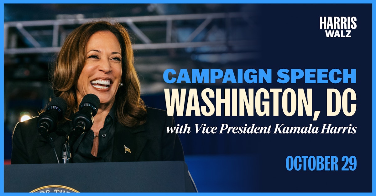 Campaign Speech in Washington, DC with Vice President Kamala Harris...